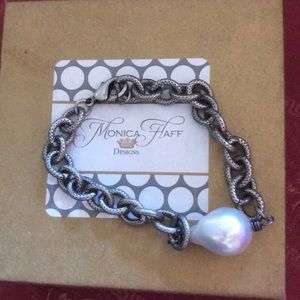 Monica Haff Steel & Pearl Bracelet